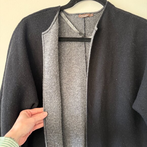 J McLaughlin Cashmere Wool Blend Open Front Cardigan in Black, Size S - Picture 5 of 6